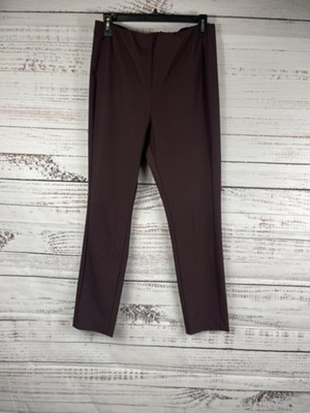Theory Pants Women's 12 Purple Slim Tapered Ankle Side Zip Stretch Dress Work